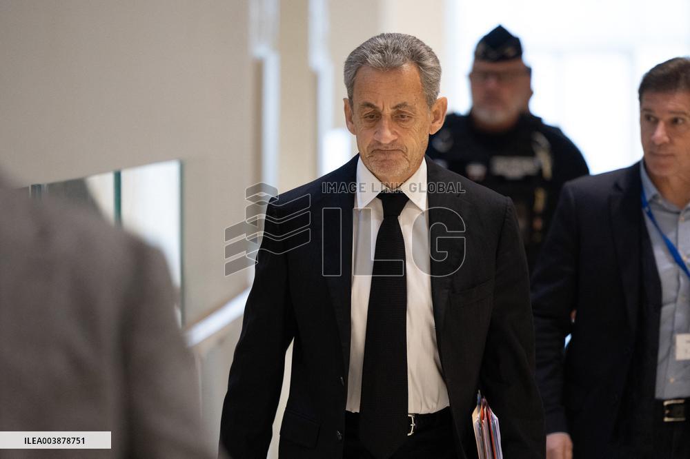 Nicolas Sarkozy trial for illegal campaign financing from Lybia - Paris