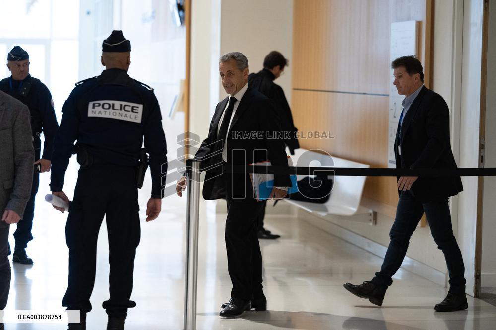 Nicolas Sarkozy trial for illegal campaign financing from Lybia - Paris