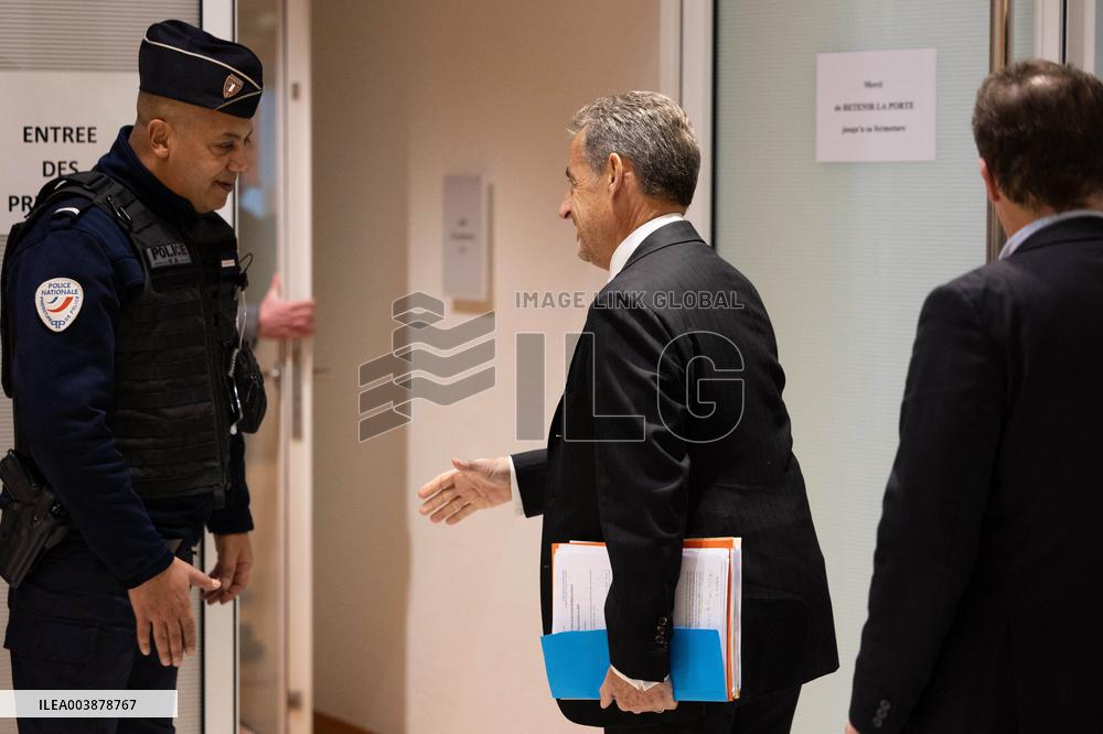 Nicolas Sarkozy trial for illegal campaign financing from Lybia - Paris
