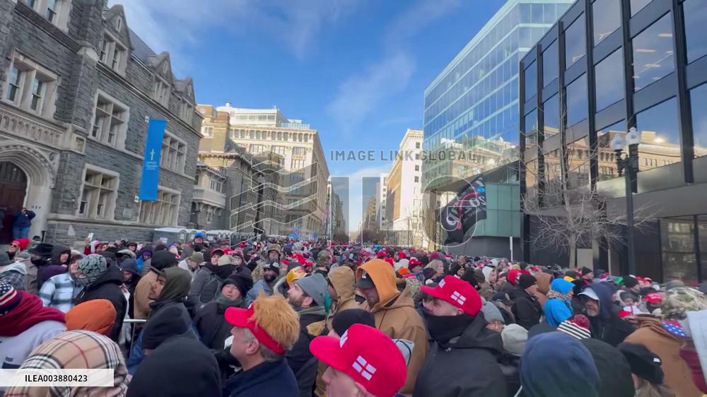 US: Supporters Line Up Outside Capital One Arena Ahead Of Trump’s Inauguration