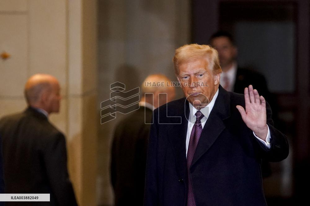 Trumps Delivers Remarks In Emancipation Hall - DC