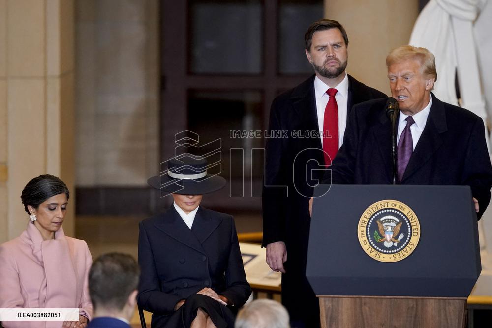 Trumps Delivers Remarks In Emancipation Hall - DC