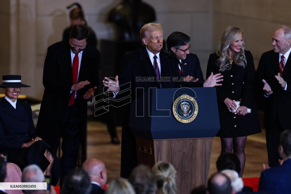 President Trump And VP JD Vance Speeches At Emancipation Hall - USA