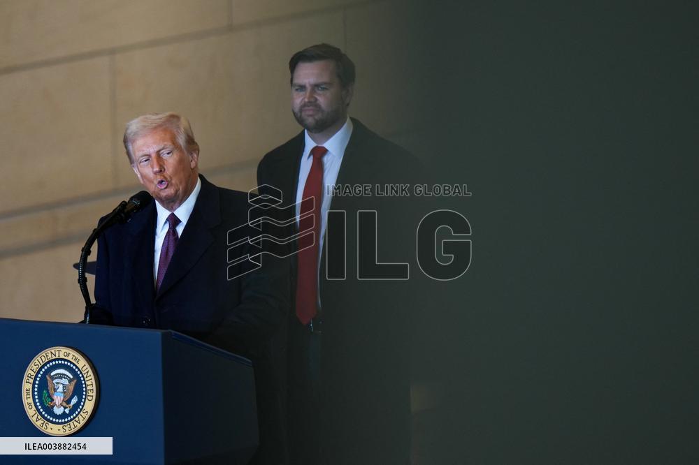 President Trump And VP JD Vance Speeches At Emancipation Hall - USA