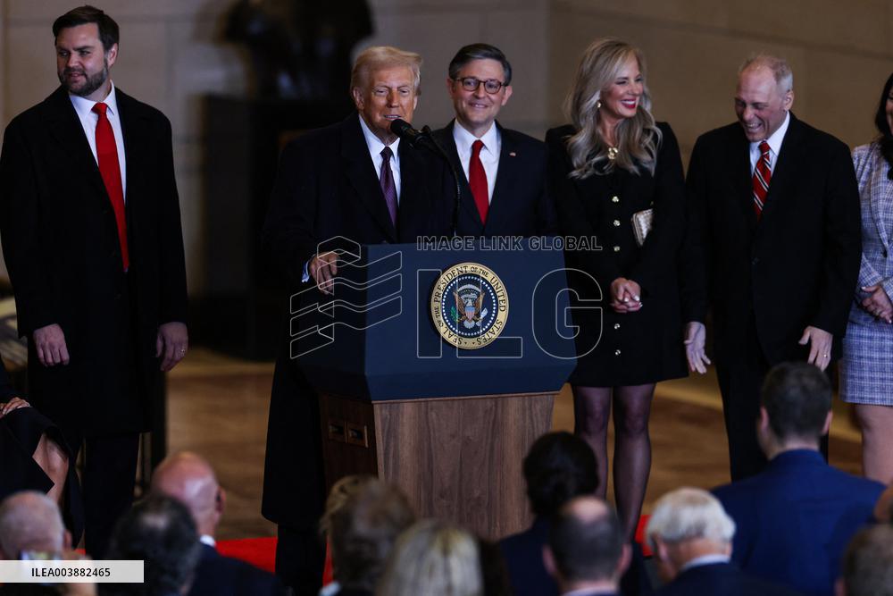 President Trump And VP JD Vance Speeches At Emancipation Hall - USA