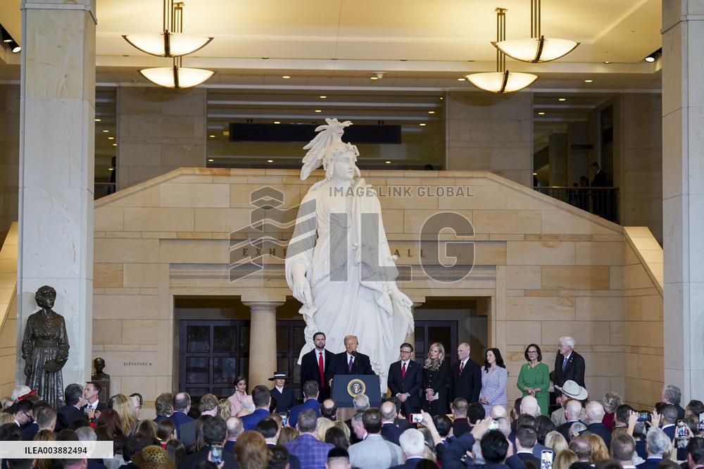 President Trump And VP JD Vance Speeches At Emancipation Hall - USA