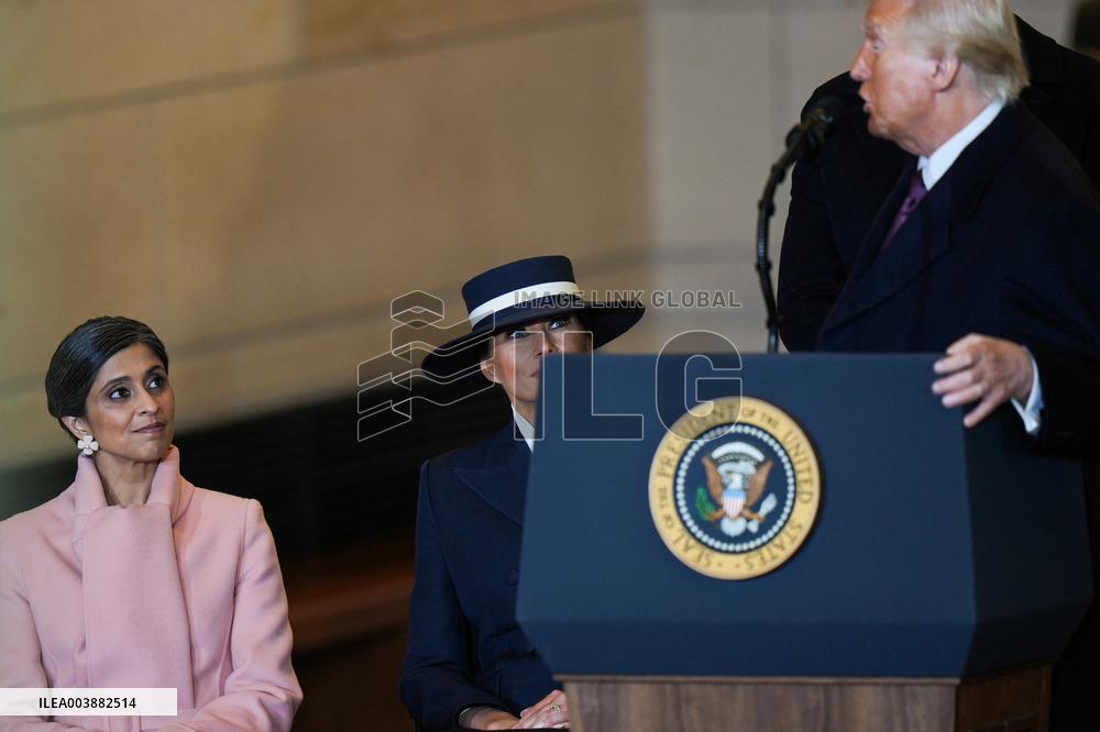 President Trump And VP JD Vance Speeches At Emancipation Hall - USA