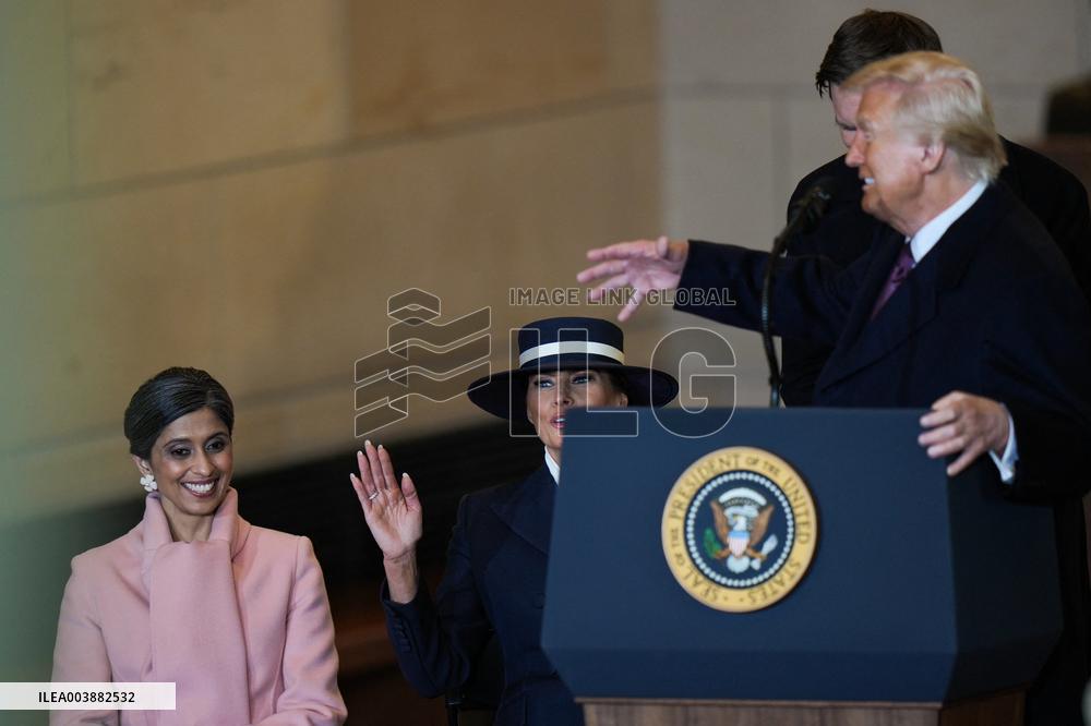 President Trump And VP JD Vance Speeches At Emancipation Hall - USA