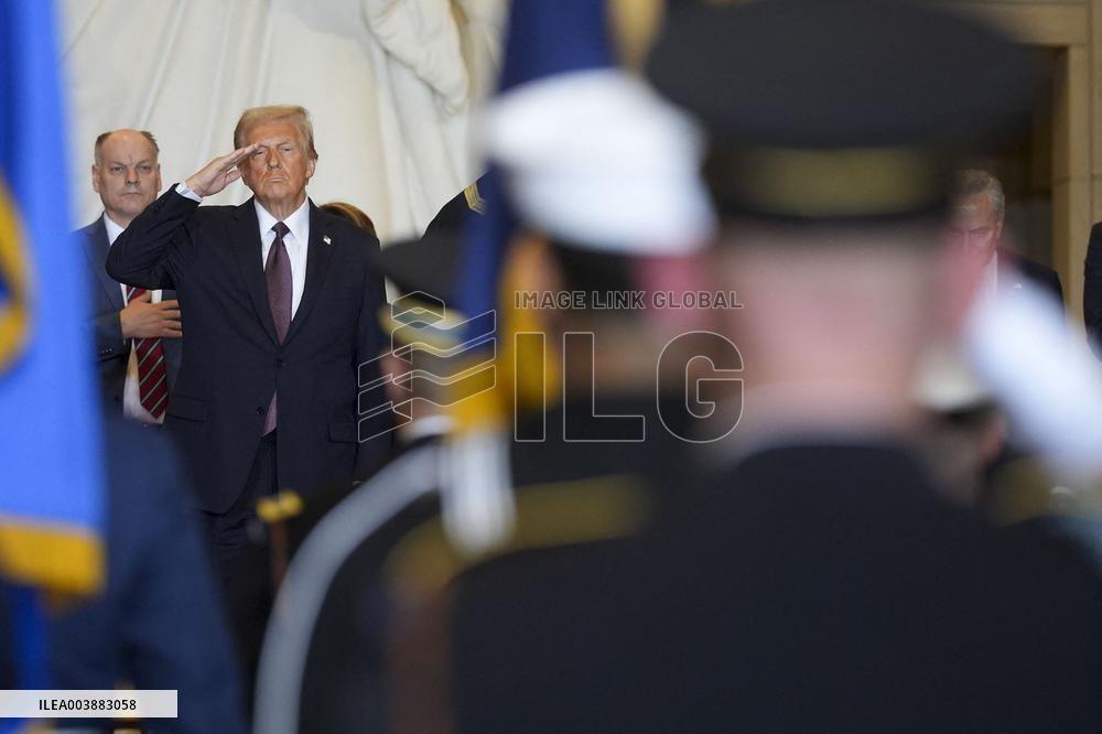 President Trump Reviews Troops - USA