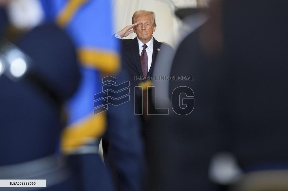 President Trump Reviews Troops - USA