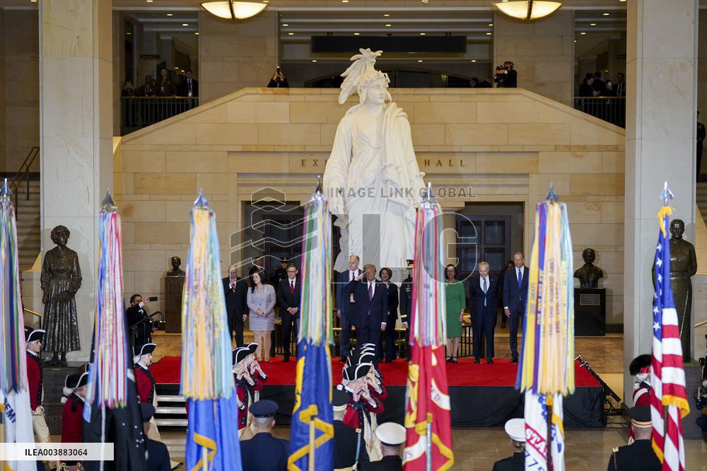 President Trump Reviews Troops - USA