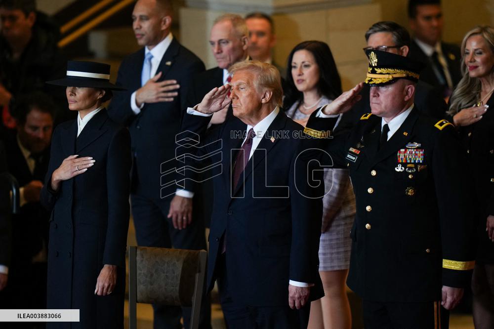 President Trump Reviews Troops - USA