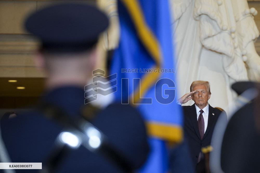 President Trump Reviews Troops - USA