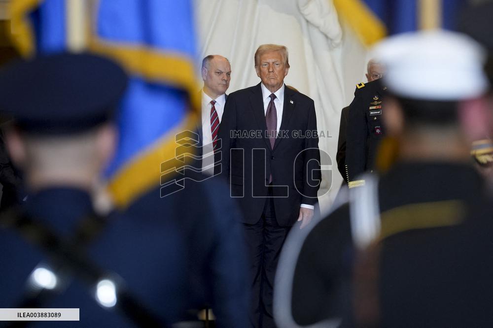 President Trump Reviews Troops - USA