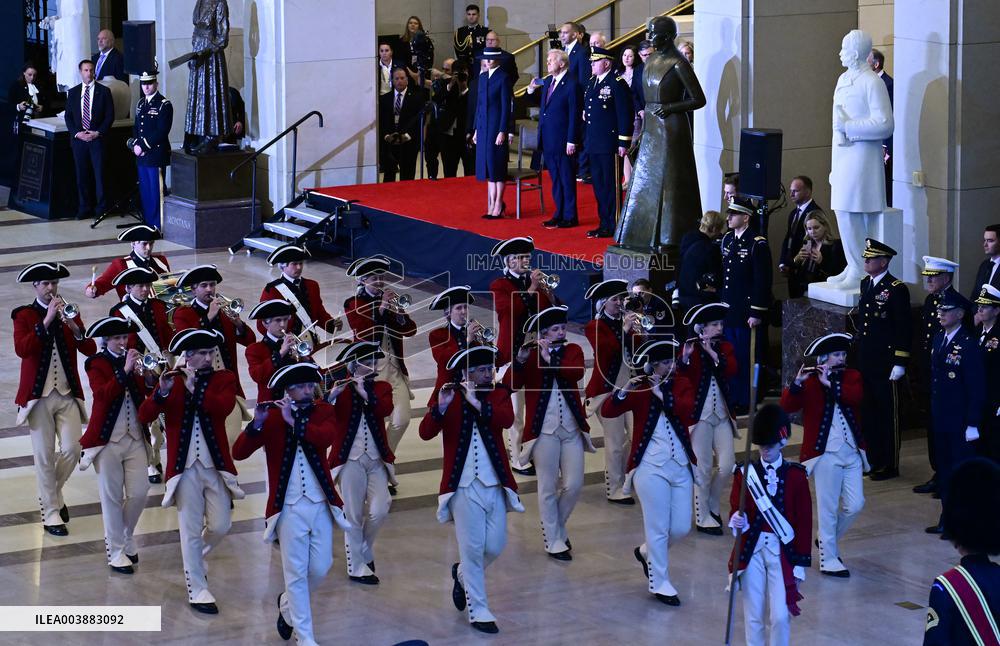 President Trump Reviews Troops - USA