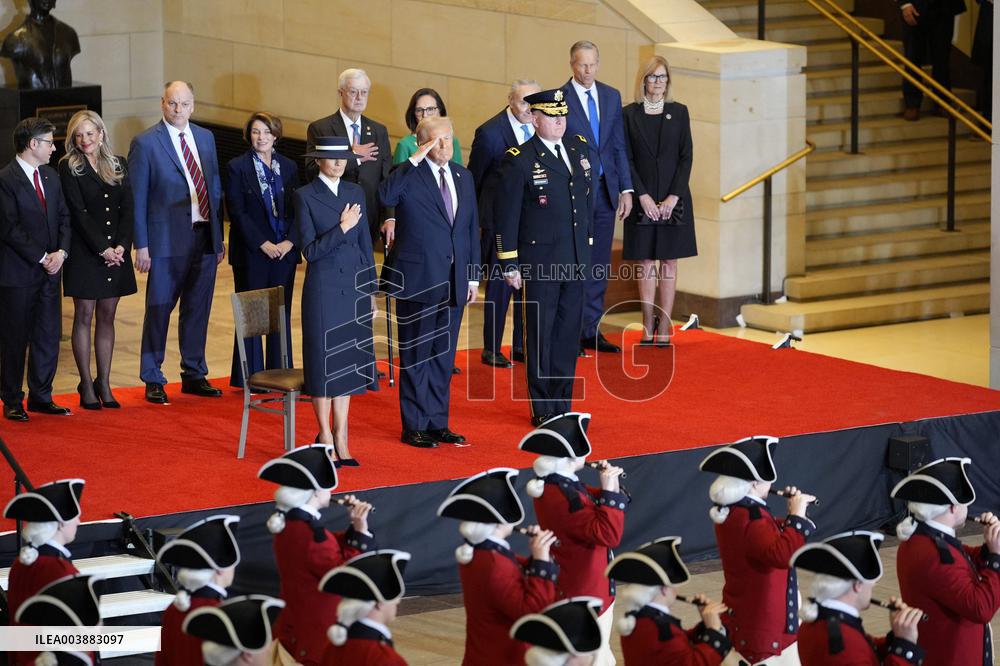 President Trump Reviews Troops - USA