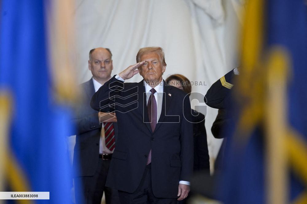 President Trump Reviews Troops - USA