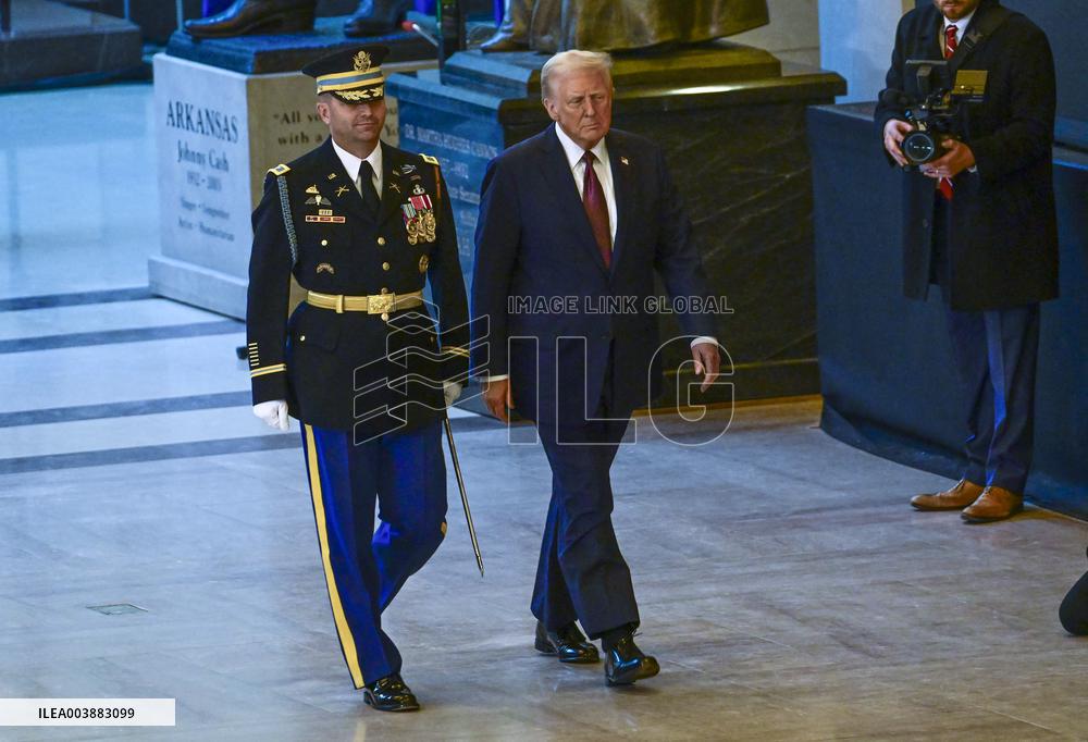 President Trump Reviews Troops - USA
