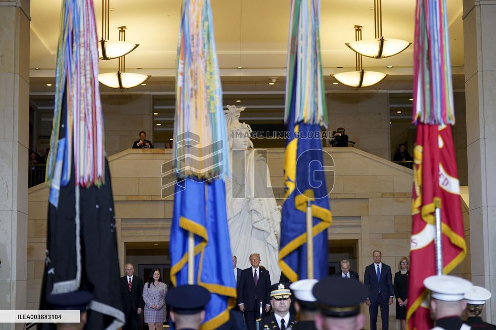 President Trump Reviews Troops - USA