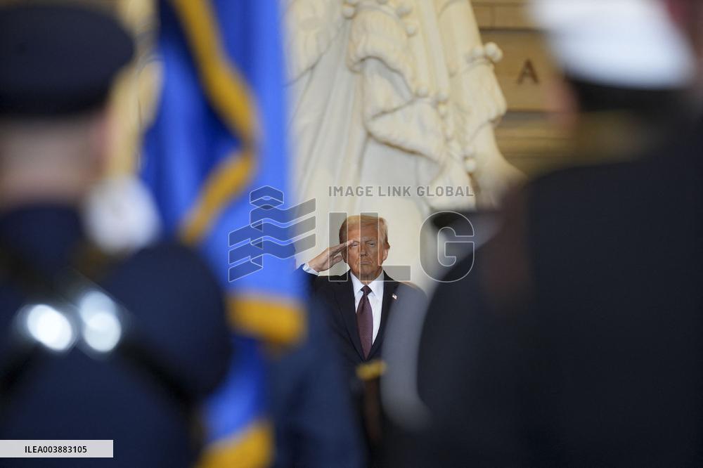 President Trump Reviews Troops - USA