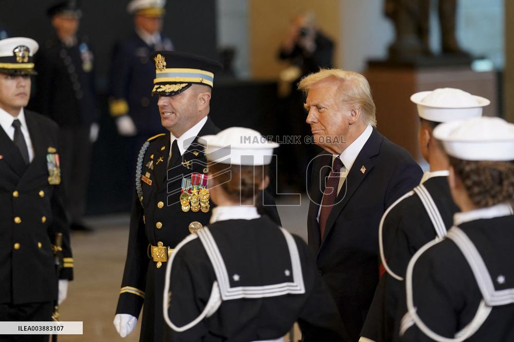 President Trump Reviews Troops - USA