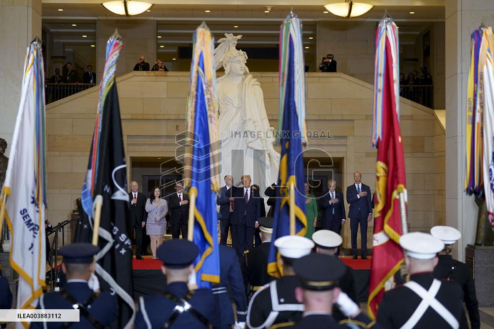 President Trump Reviews Troops - USA