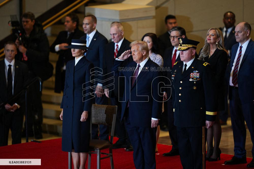 President Trump Reviews Troops - USA
