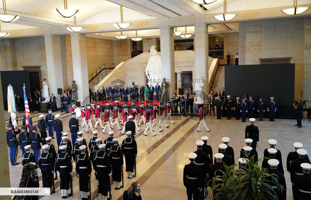 President Trump Reviews Troops - USA