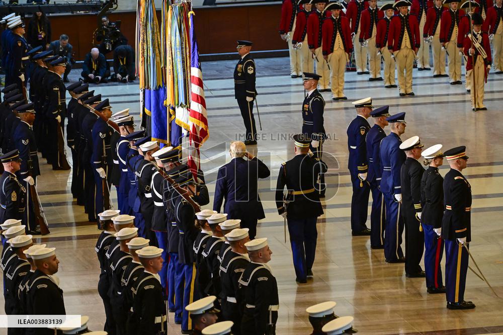 President Trump Reviews Troops - USA