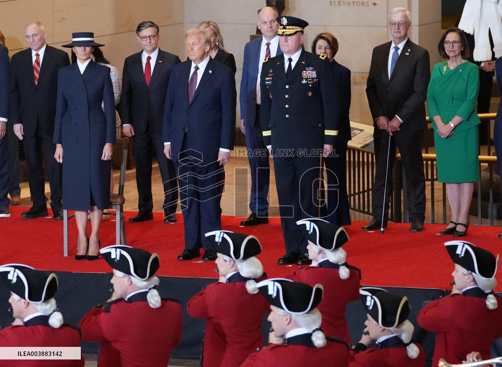 President Trump Reviews Troops - USA