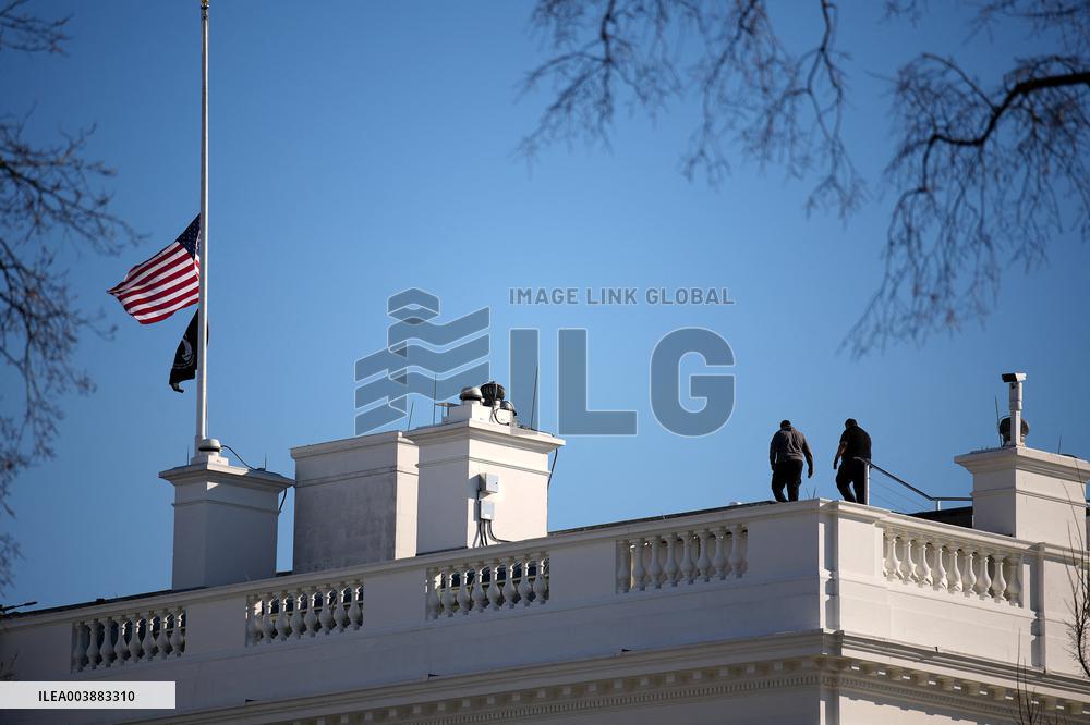 USA Flag Rises On Top Of White House - USA