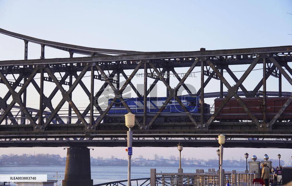 Cargo train heads to N. Korea