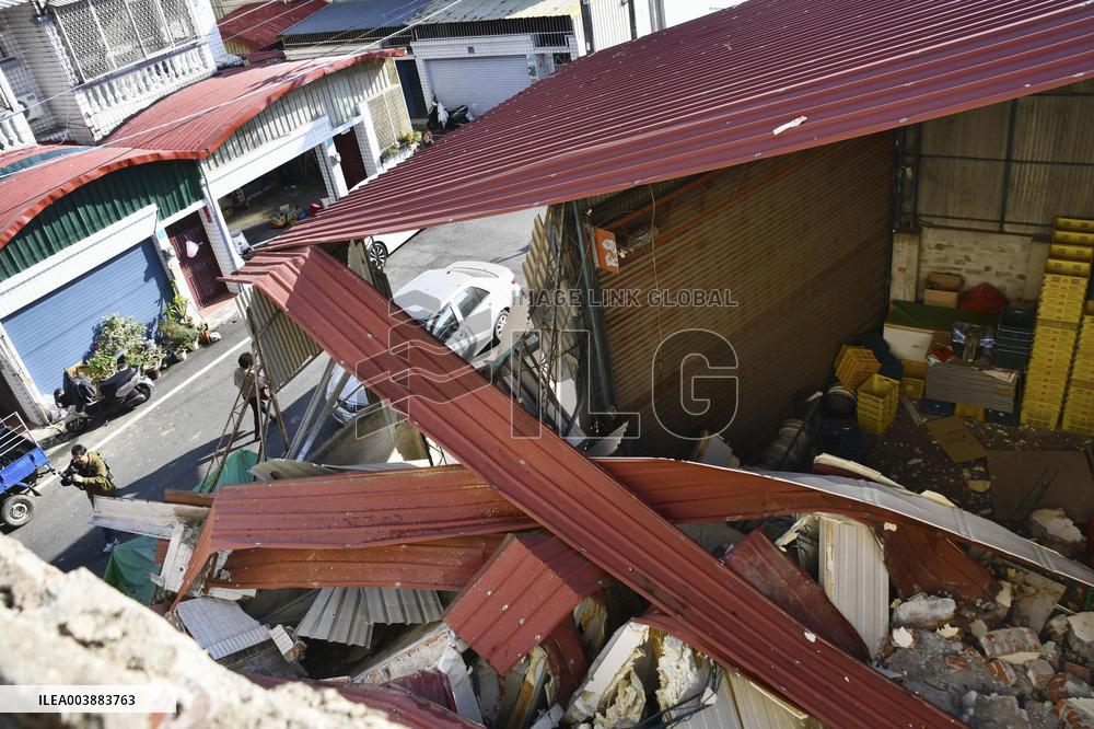 Aftermath of earthquake in southern Taiwan