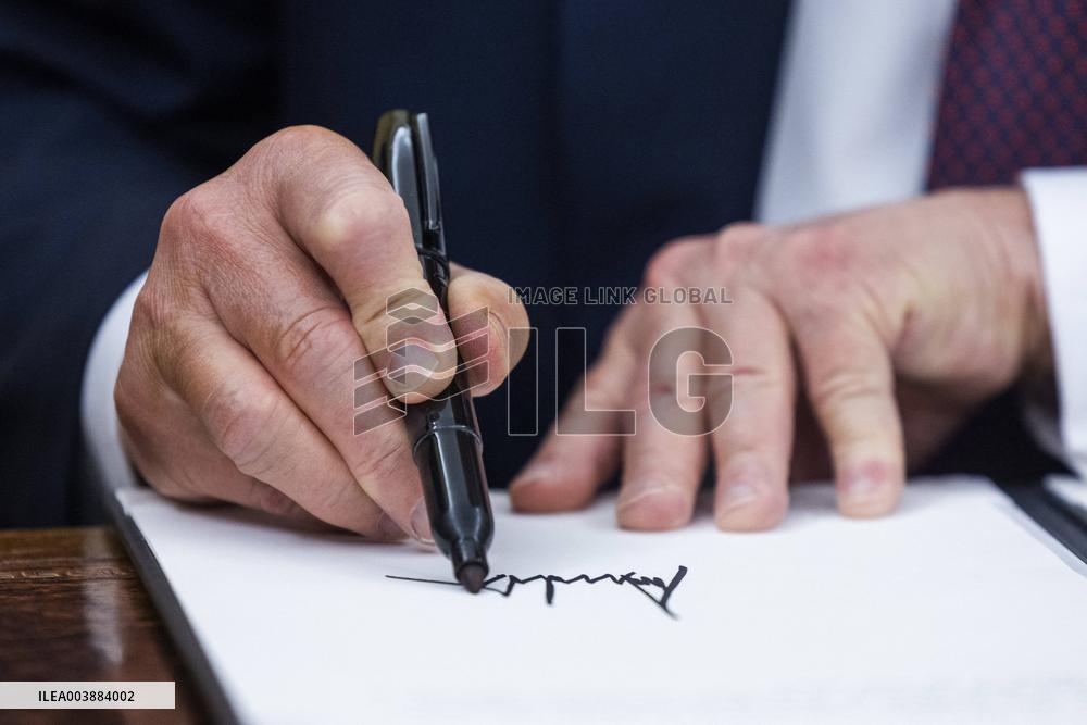 President Trump Numerous Executive Orders On The First Day Of His Presidency - DC