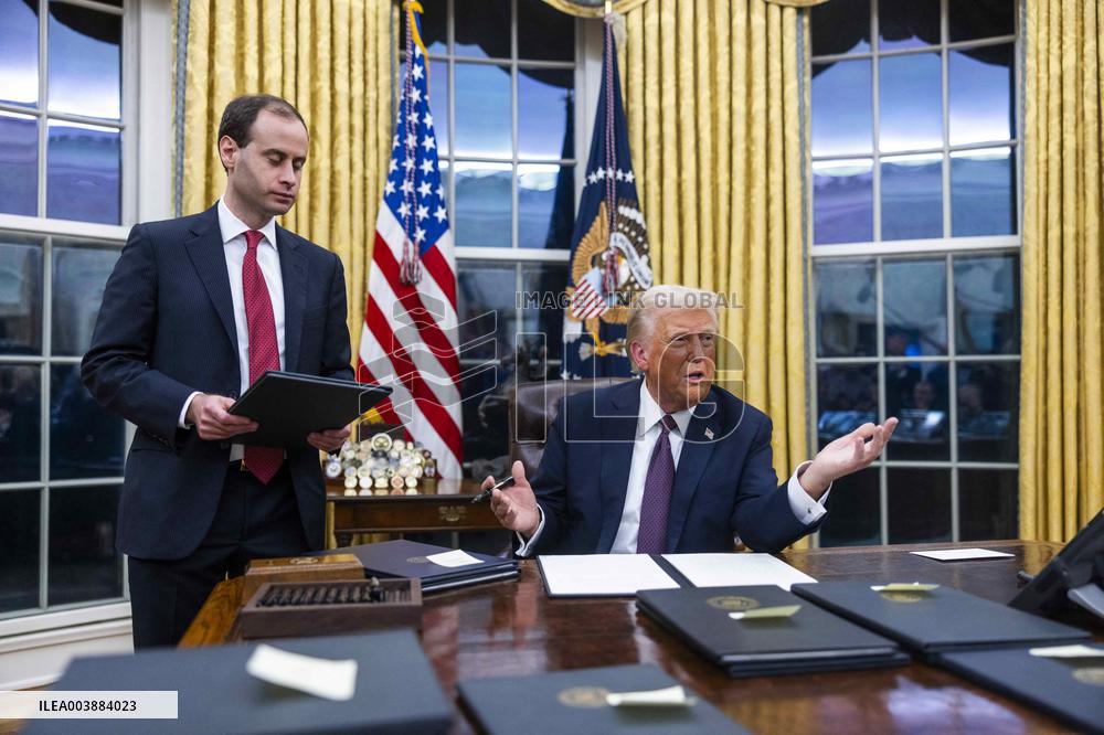 President Trump Numerous Executive Orders On The First Day Of His Presidency - DC