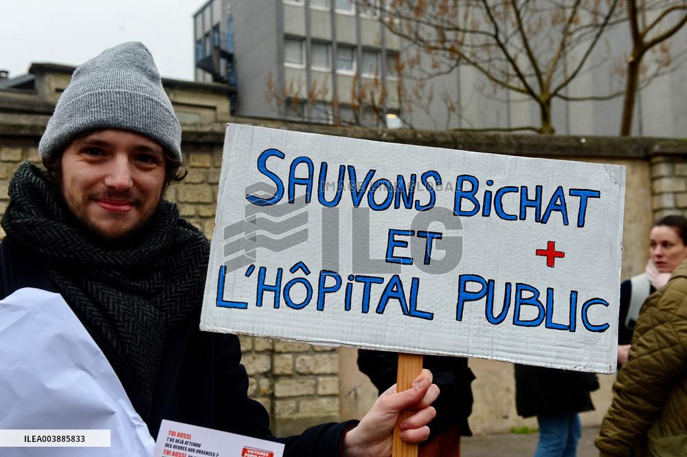 Rally Against The Replacement Of The Bichat And Beaujon Hospitals - Paris