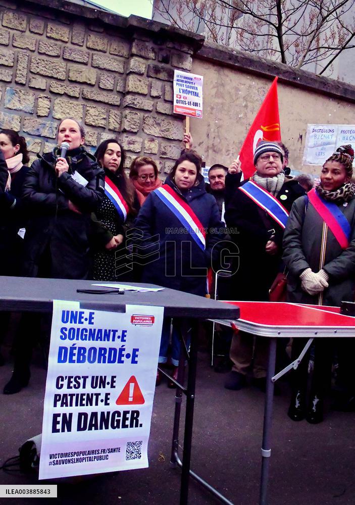 Rally Against The Replacement Of The Bichat And Beaujon Hospitals - Paris