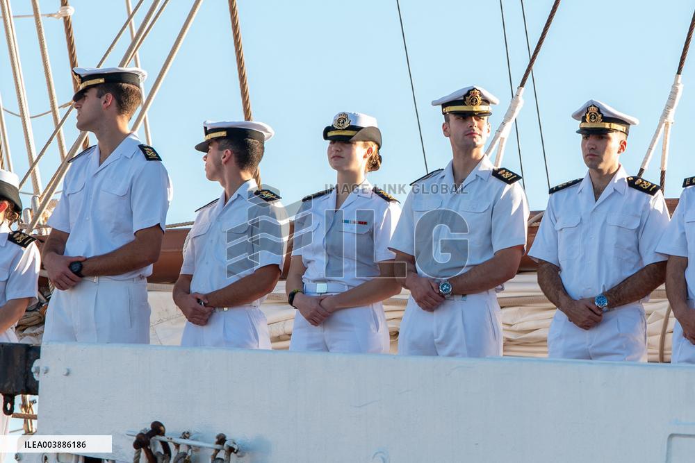 Princess Leonor Arrives In Las Palmas De Gran Canaria On The Ship Elcano