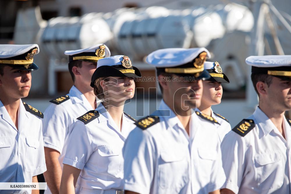 Princess Leonor Arrives In Las Palmas De Gran Canaria On The Ship Elcano