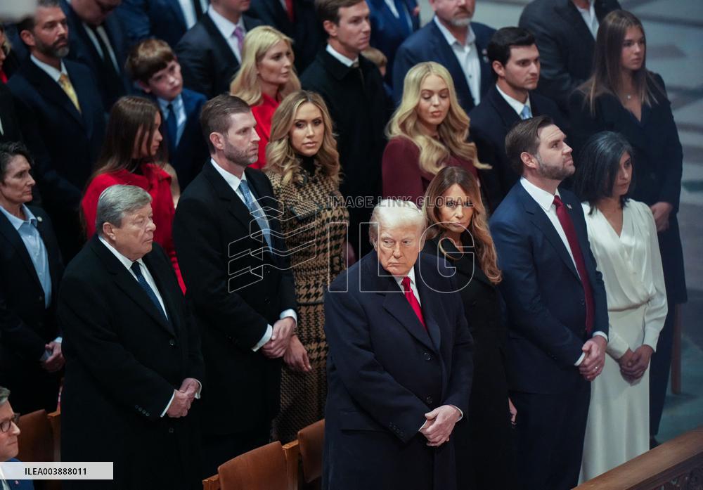Trump Attends Service At National Cathedral - Washington