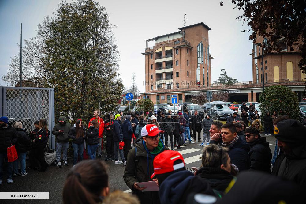 MOTORI - Formula 1 - Ferrari supporters for the first time of Lewis Hamilton on Ferrari F1