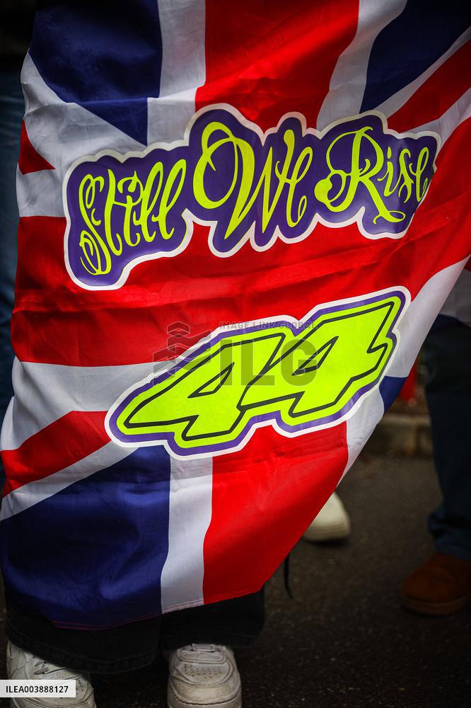 MOTORI - Formula 1 - Ferrari supporters for the first time of Lewis Hamilton on Ferrari F1