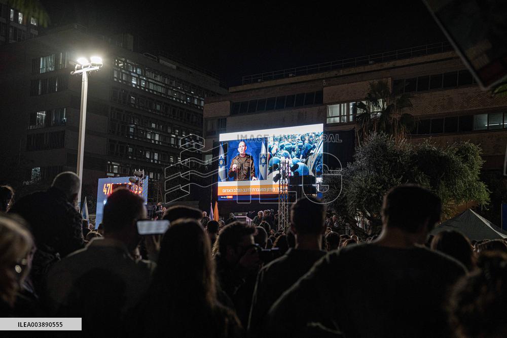 Tel Aviv Live Broadcast Hostages Release - Israel