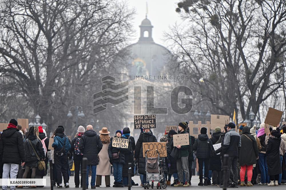 Rally to remind about Ukrainian POWs in LvivRally to remind about Ukrainian POWs in Lviv