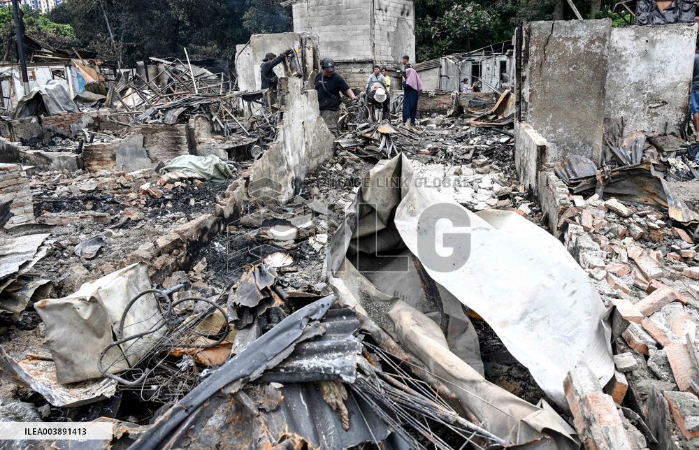 Fire Destroyed Hundreds of House In Central Jakarta