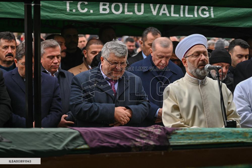 President Erdogan At The Funeral Of Victims In Kartalkaya Hotel Fire Tragedy