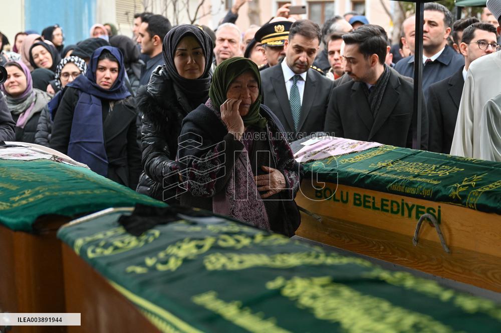 President Erdogan At The Funeral Of Victims In Kartalkaya Hotel Fire Tragedy