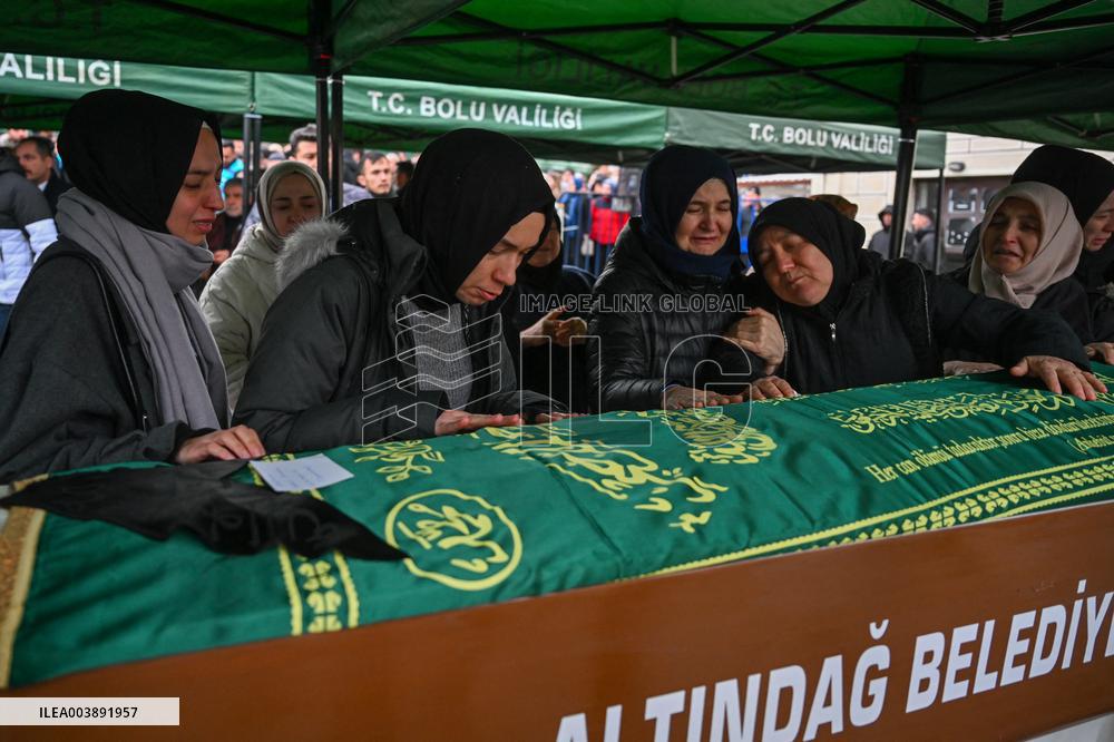 President Erdogan At The Funeral Of Victims In Kartalkaya Hotel Fire Tragedy