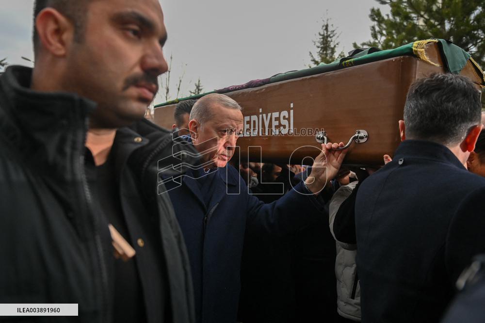 President Erdogan At The Funeral Of Victims In Kartalkaya Hotel Fire Tragedy