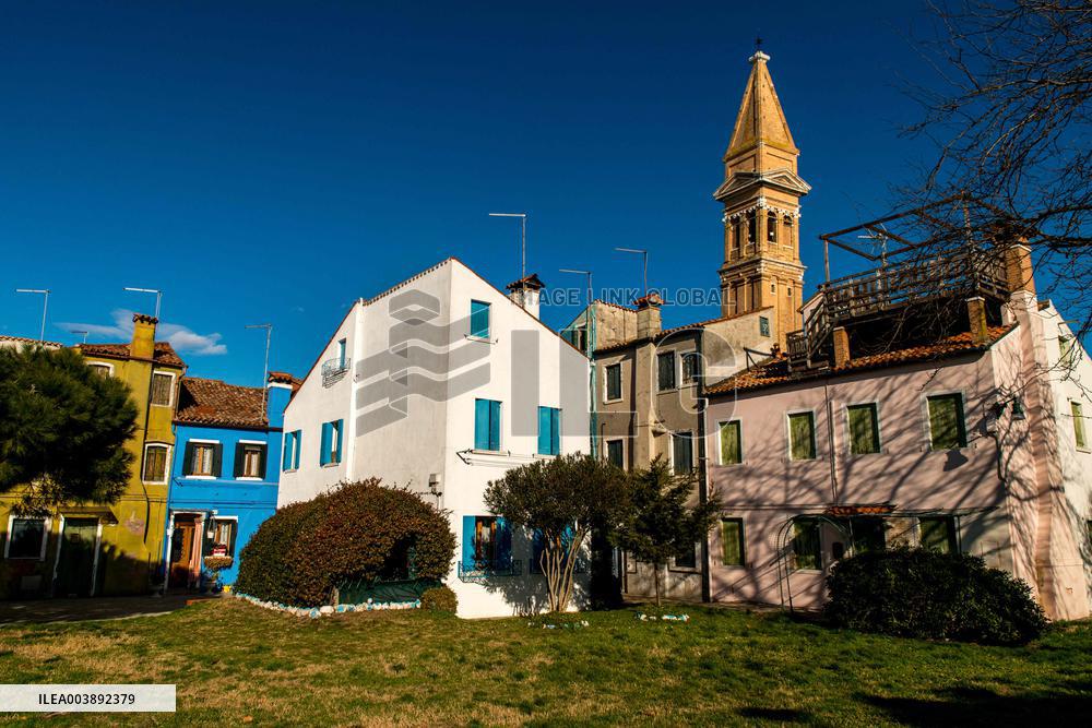 The island of Murano In Venetian Lagoon - Illustration